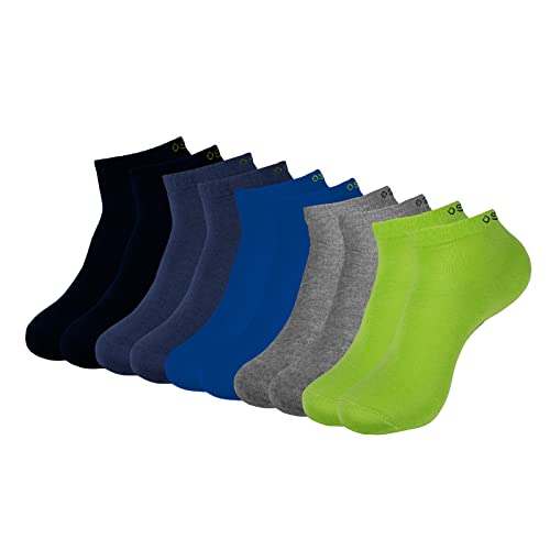 ONE STRANGE ROCK Herren Damen Sneaker Socken 5, 10, 15, 20, 30 Paar, Farbe:Blau/Grau/Grün - 5er Pack, Größe:35-38 von ONE STRANGE ROCK