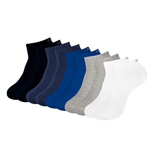 ONE STRANGE ROCK Herren Damen Sneaker Socken 5, 10, 15, 20, 30 Paar, Farbe:Blau/Grau/Weiß - 5er Pack, Größe:35-38 von ONE STRANGE ROCK