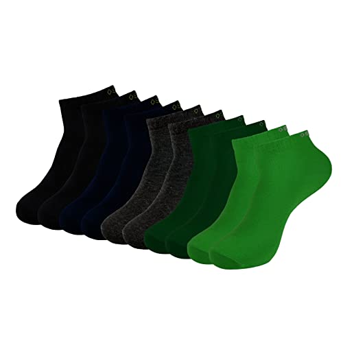 ONE STRANGE ROCK Herren Damen Sneaker Socken 5, 10, 15, 20, 30 Paar, Farbe:Schwarz/Blau/Grau/Grün - 5er Pack, Größe:43-46 von ONE STRANGE ROCK