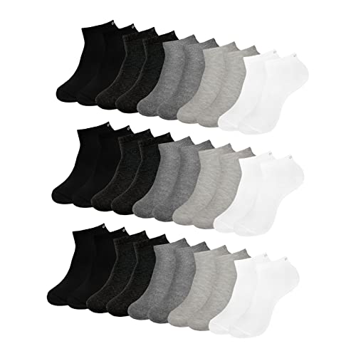 ONE STRANGE ROCK Herren Damen Sneaker Socken 5, 10, 15, 20, 30 Paar, Farbe:Schwarz/Grau/Weiß - 15er Pack, Größe:35-38 von ONE STRANGE ROCK