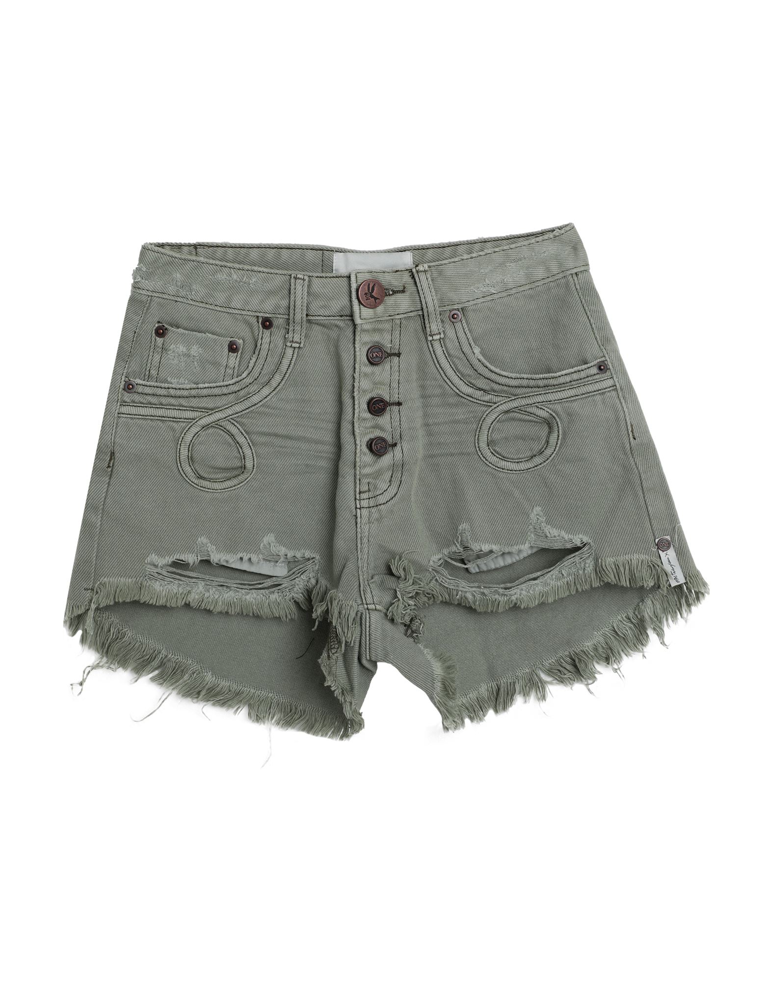 ONE TEASPOON Jeansshorts Damen Militärgrün von ONE TEASPOON