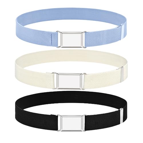 ONEBO 3 Stück Stretch Elastischer Gürtel,Justierbarer Stretch Gürtel,Langlebig Justierbarer Dehnbarer Grtel für Damen oder Herren,Justierbarers Unisex Gürtels für Jeans Hosen Kleid von ONEBO