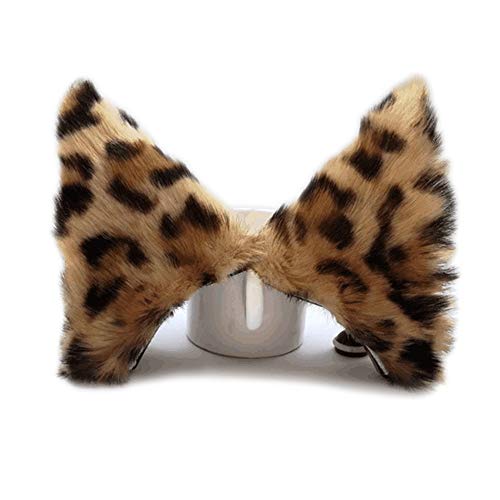 ONECHANCE Katzenohren Haarreif Fuchsohren Stirnband kopfschmuck für karneval Halloween Kostüm Anime Cosplay (Leopard) von ONECHANCE