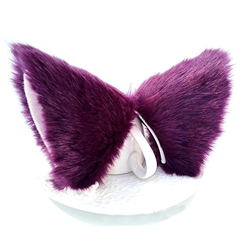 ONECHANCE Katzenohren Haarreif Fuchsohren Stirnband kopfschmuck für karneval Halloween Kostüm Anime Cosplay (Lila) von ONECHANCE