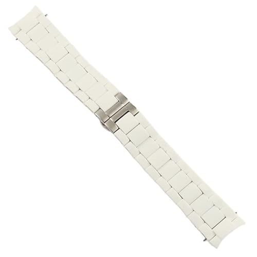 ONECMN Classic 20 23 mm Silikon-Armband aus massivem Edelstahl für Armani AR5858 5943 5941 5867 5981 Faltschließe, 20 mm, Achat von ONECMN