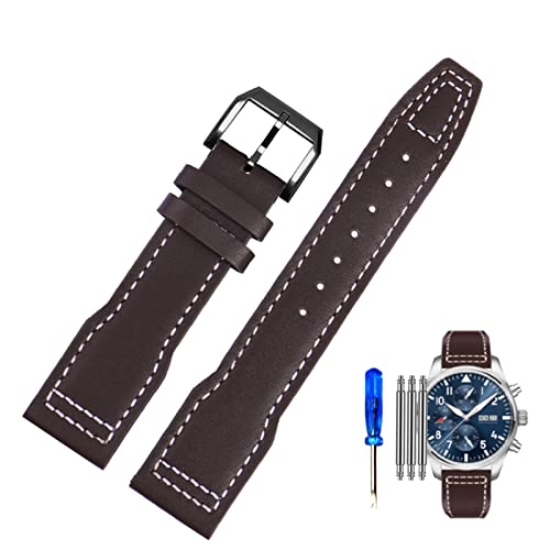 ONECMN Uhrenarmband aus echtem Leder für IWC-Piloten, Little Prince Male Mark 18 Big Fly Portugal, weiches, bequemes Armband, 20 mm Armband, 20 mm, Achat von ONECMN