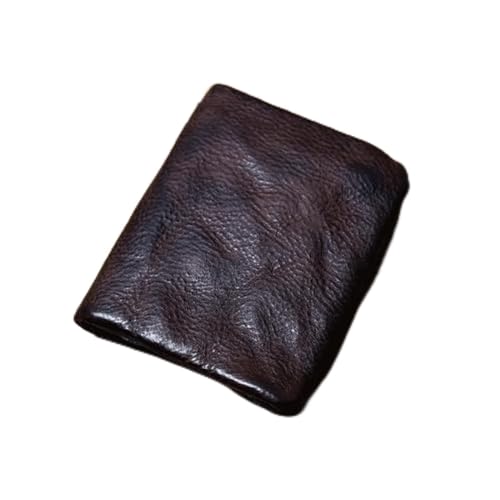 ONEEL Geldbörse Kompakte Geldbörse aus Leder im Vintage-Stil, dünnes Design, Klassische Mini-Geldbörsen, Unisex-Münzfach, Kartenfächer, robuste Reißverschlusstasche Privat von ONEEL