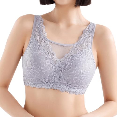 ONEFENG Mastektomie-BH mit Taschen,Post Surgery Prothesen BHS für Silikon Brüste Brustformen Spitze Brustkrebs BH von ONEFENG