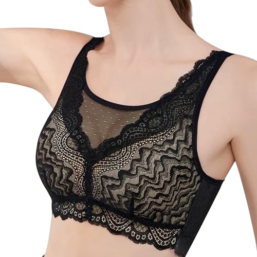 ONEFENG Mastektomie-BH mit Taschen,Post Surgery Prothesen BHS für Silikon Brüste Brustformen Spitze Brustkrebs BH von ONEFENG