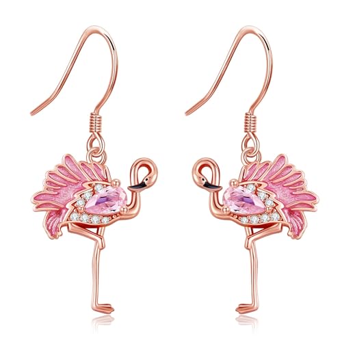 ONEFINITY Flamingo Ohrringe S925 Sterlingsilber - Baumelnde Tropfenohrringe - Rosa Flamingo Schmuck für Frauen ONEFINITY Flamingo Ohrringe S925 Sterlingsilber - Baumelnde Tropfenohrringe - Rosa Flamingo Schmuck für Frauen von ONEFINITY