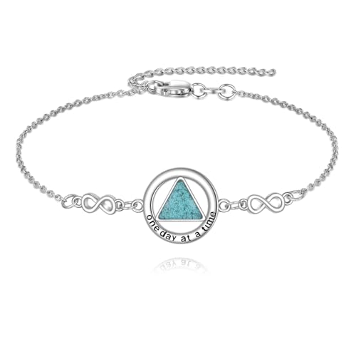ONEFINITY AA Nüchternheit Armband 925 Sterling Silber Alkoholiker Anonyme Erholung Armband Nüchternheit Schmuck Geschenke für Damen von ONEFINITY