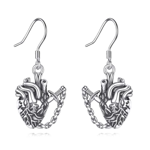 ONEFINITY Anatomische Herz Ohrring 925 Sterling Silber Gotische Ohrringe Anatomische Herz Schmuck Geschenke Für Damen von ONEFINITY