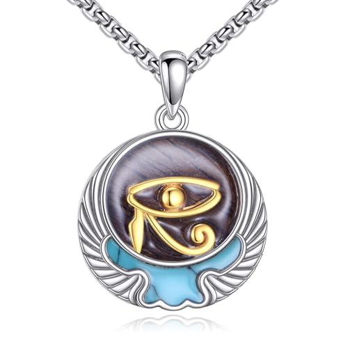 ONEFINITY Auge von Horus Kette 925 Sterling Silber Auge von Horus Anhänger Ägyptische Halskette Schmuck Geschenke von ONEFINITY