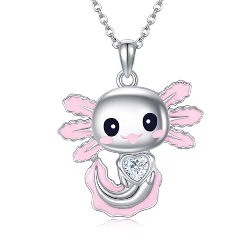 ONEFINITY Axolotl Halskette 925er Sterlingsilber Axolotl Anhänger Halskette süßer Tier Axolotl Schmuck Geschenk für Frauen von ONEFINITY