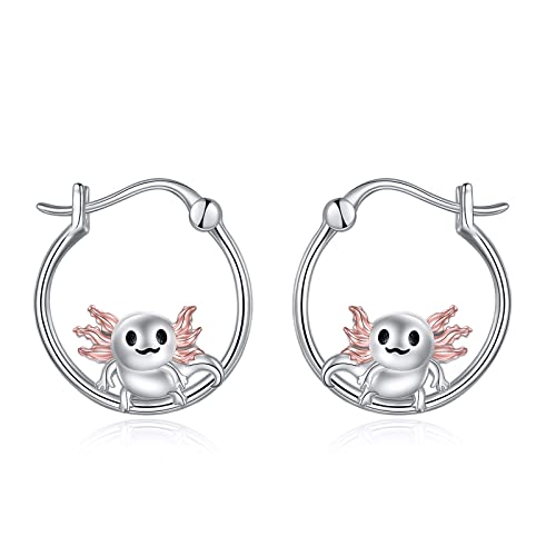 ONEFINITY Axolotl Hoop Ohrringe 925 Sterling Silber Nette Axolotl Tier Schmuck Geschenke für Frauen Mädchen ONEFINITY Axolotl Hoop Ohrringe 925 Sterling Silber Nette Axolotl Tier Schmuck Geschenke für Frauen Mädchen von ONEFINITY