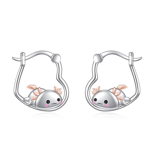 ONEFINITY Axolotl Ohrringe für Mädchen 925 Sterling Silber Axolotl Hoop Ohrringe Cute Animal Axolotl Schmuck Geschenke für Damen von ONEFINITY