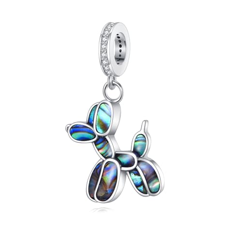 ONEFINITY Ballon Hund Charm Perlen Passt Armbänder 925 Sterling Silber Ballon Hund Charm Anhänger Tiere Schmuck Geschenke Für Damen Herren von ONEFINITY