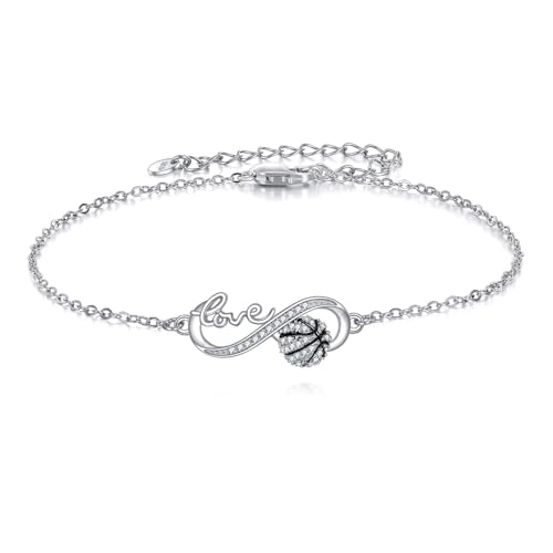 ONEFINITY Basketball Armband Sterling Silber Basketball Armbänder Sport Schmuck Geschenk für Damen Frauen Mütter von ONEFINITY