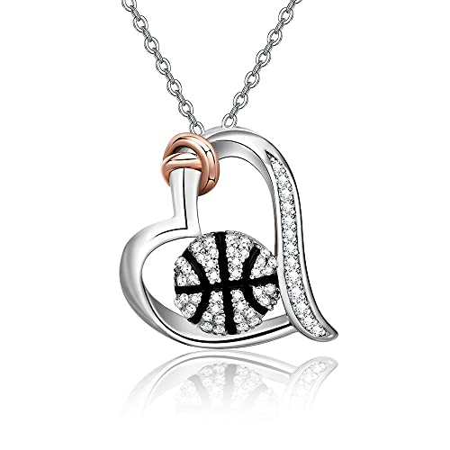 ONEFINITY Basketball-Halskette, 925er Sterlingsilber, Basketball-Anhänger, Schmuck, Geschenke für Frauen und Mädchen von ONEFINITY