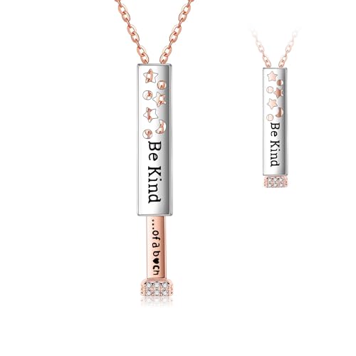 ONEFINITY Be Kind of A B Halsketten 925er Sterlingsilber Halskette Mit Versteckter Botschaft Quadratischer Röhrenanhänger Beste Freundin Schwestern Freundschaftsschmuck Für Frauen von ONEFINITY