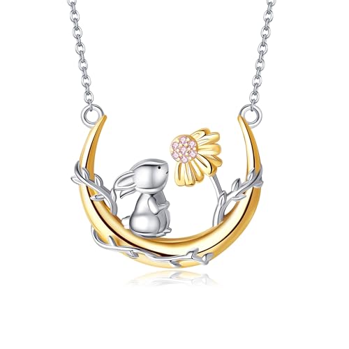 ONEFINITY Hase Kette 925 Sterling Silber Bunny Kaninchen Anhänger Kette Kaninchen Schmuck für Damen Hasenliebhaber von ONEFINITY
