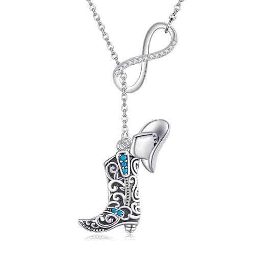 ONEFINITY Cowboystiefel Halskette S925 Sterlingsilber Cowgirl Halskette Cowboystiefel Hut Halskette Country Halsketten Schmuck für Männer und Frauen ONEFINITY Cowboystiefel Halskette S925 Sterlingsilber Cowgirl Halskette Cowboystiefel Hut Halskette Country Halsketten Schmuck für Männer und Frauen von ONEFINITY