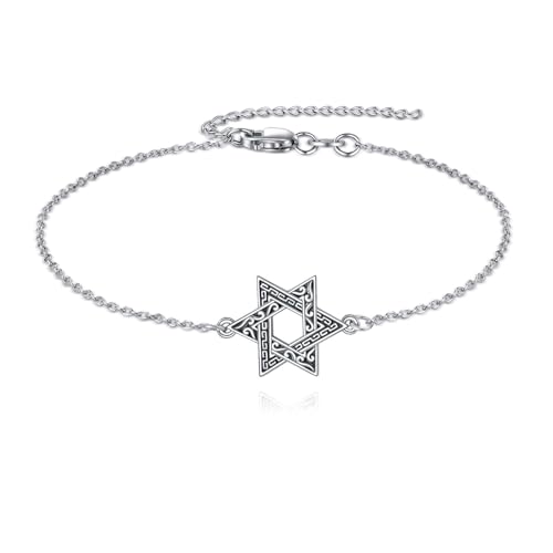 ONEFINITY Davidstern Armbänder 925 Sterling Silber Star of David Armbänder Jüdisch Schmuck Geschenke für Damen Herren von ONEFINITY