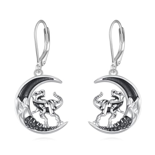 ONEFINITY Dinosaurier Ohrringe 925 Sterling Silber Halbmond Dinosaurier Ohrringe Gotische Halloween Schmuck Geschenke für Damen von ONEFINITY