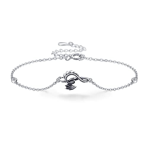 ONEFINITY Drachenarmband Retro Silber Drachencharmschmuck für Frauen von ONEFINITY