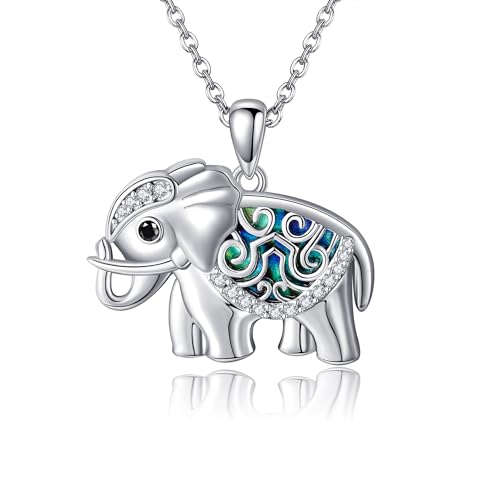 ONEFINITY Elefanten Kette 925 Sterling Silber Elefant Anhänger Halskette Glück Elefant Schmuck Geschenke für Damen von ONEFINITY