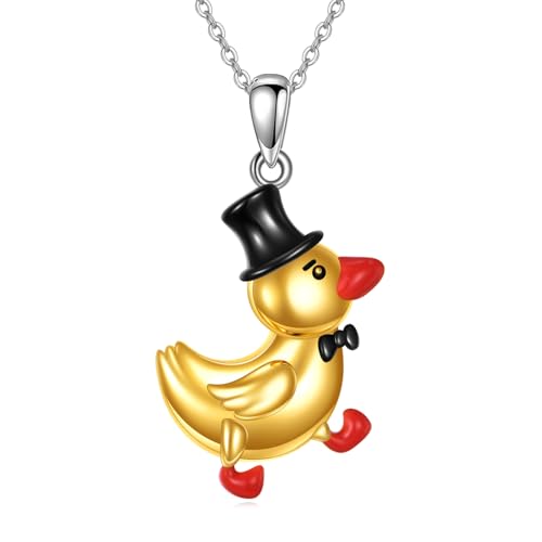 ONEFINITY Ente Halskette 925 Sterling Sliver Ente Anhänger Halskette Ente Schmuck für Frauen von ONEFINITY