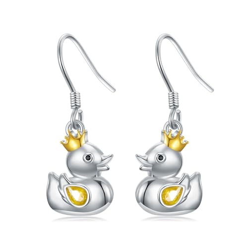 ONEFINITY Ente Ohrringe 925 Sterling Silber Ente Ohrringe Niedliche Ente Schmuck Geschenk Für Damen Mädchen von ONEFINITY