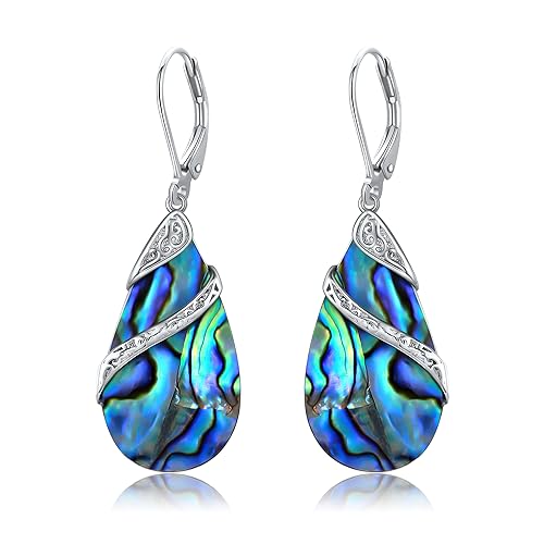 ONEFINITY Filigrane Ohrringe aus Abalone Muschel 925 Sterling Silber Filigrane Ohrringe aus Abalone Muschel Schmuck Geschenke für Damen von ONEFINITY