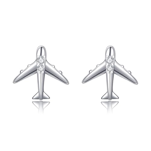 ONEFINITY Flugzeug Studs 925 Sterling Silber Flugzeug Ohrringe Flugzeug Schmuck für Frauen von ONEFINITY