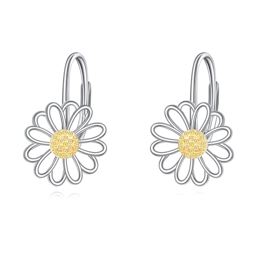 ONEFINITY Gänseblümchen Ohrringe 925 Sterling Silber Gänseblümchen Ohrhänger Blumen Schmuck Geschenke für Damen von ONEFINITY