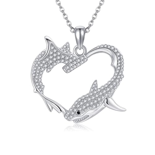 ONEFINITY Hai-Halskette Sterling Silber Walhai Anhänger Halskette Ozean Tierschmuck Geschenk für Frauen von ONEFINITY