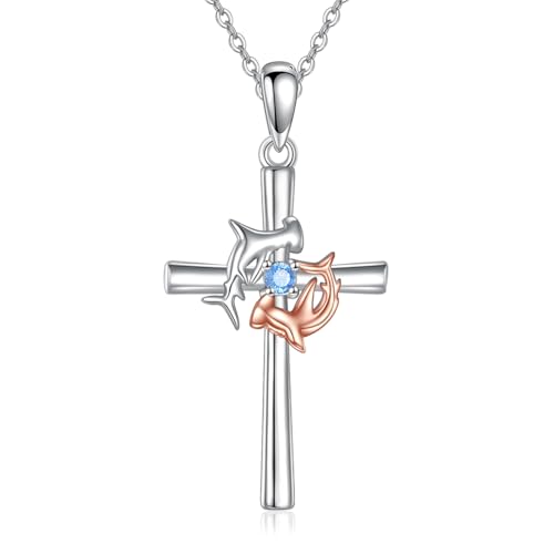 ONEFINITY Haifisch Kette 925er Sterling Silber Hammerhai Anhänger Meeres Schmuck Geschenk für Damen von ONEFINITY