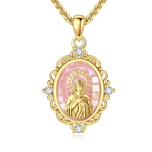 ONEFINITY Halskette Mit Jungfrau Maria 925er Sterlingsilber Virgen De Guadalupe Christlicher Schmuck Für Frauen von ONEFINITY