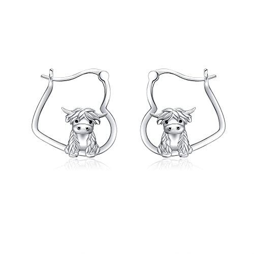 ONEFINITY Highland Cow Ohrringe, 925 Sterling Silber, süße Highland Cow Creolen, Schmuck, Highland Cow Geschenke für Frauen, Mädchen, Tochter ONEFINITY Highland Cow Ohrringe, 925 Sterling Silber, süße Highland Cow Creolen, Schmuck, Highland Cow Geschenke für Frauen, Mädchen, Tochter von ONEFINITY