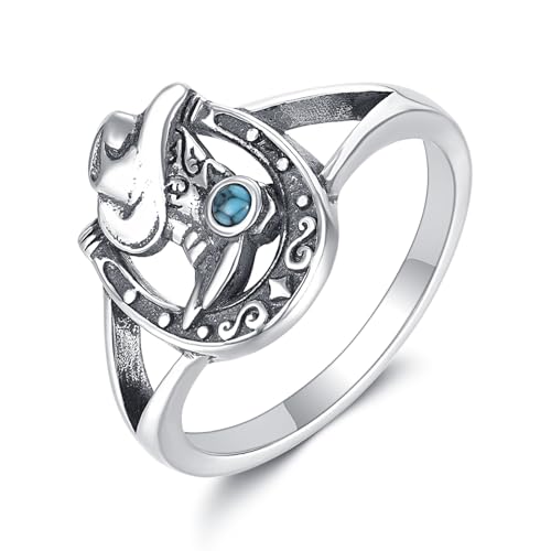 ONEFINITY Hufeisen Ring 925 Sterling Silber Cowboy Cowgirl Boot Ring Westernschmuck Geschenke für Frauen Männer Größe 8 von ONEFINITY