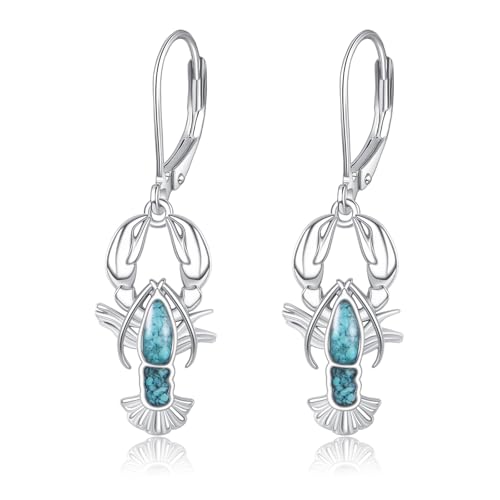 ONEFINITY Hummer Ohrringe 925 Sterling Silber Türkis Hummer Ohrringe Meeres Schmuck Geschenke für Damen von ONEFINITY