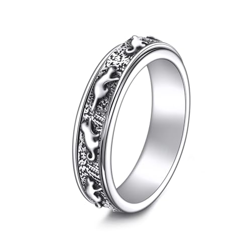 ONEFINITY Katze Fidget Ring 925 Sterling Silber Katze Angst Ringe Spinning Ring Fidget Schmuck Geschenke Für Damen (8) von ONEFINITY