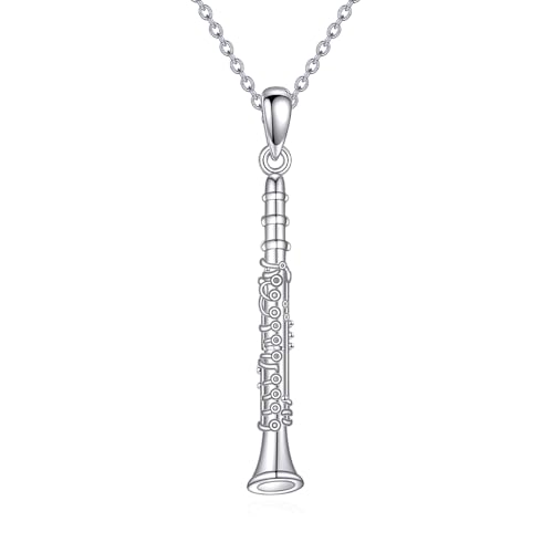 ONEFINITY Klarinette Kette 925 Sterling Silber Klarinette Anhänger Musikinstrument Schmuck Geschenke für Damen von ONEFINITY