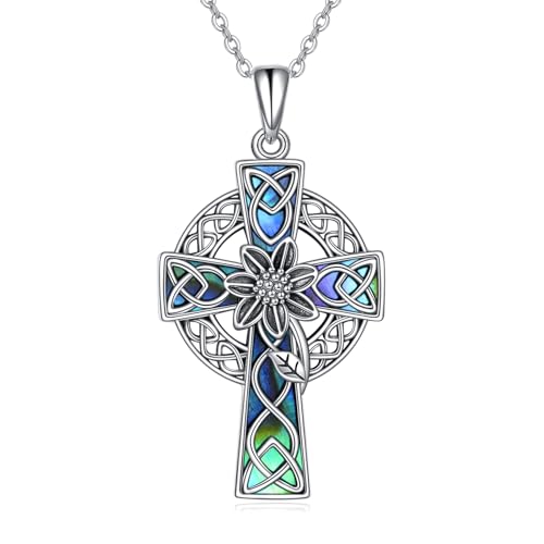 ONEFINITY Kreuz Kette für Frauen 925 Sterling Silber Keltischer Knoten Kreuz Anhänger Sonnenblumen Kette Kreuz Schmuck Geschenke ONEFINITY Kreuz Kette für Frauen 925 Sterling Silber Keltischer Knoten Kreuz Anhänger Sonnenblumen Kette Kreuz Schmuck Geschenke von ONEFINITY