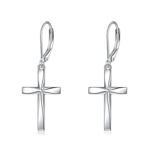 ONEFINITY Kreuz Ohrringe 925 Sterling Silber Origami Kreuz Dangle Tropfen Ohrring Kreuz Schmuck Geschenke für Damen von ONEFINITY