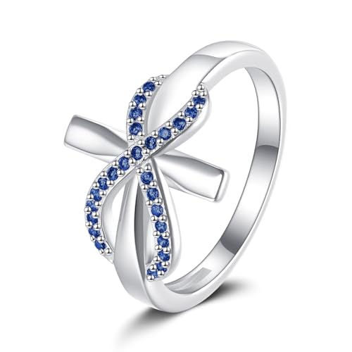 ONEFINITY Kreuz Unendlichkeitsring 925 Sterling Silber Geburtsstein für den Monat September Ring Kreuz Schmuck Geschenke für Damen ONEFINITY Kreuz Unendlichkeitsring 925 Sterling Silber Geburtsstein für den Monat September Ring Kreuz Schmuck Geschenke für Damen von ONEFINITY