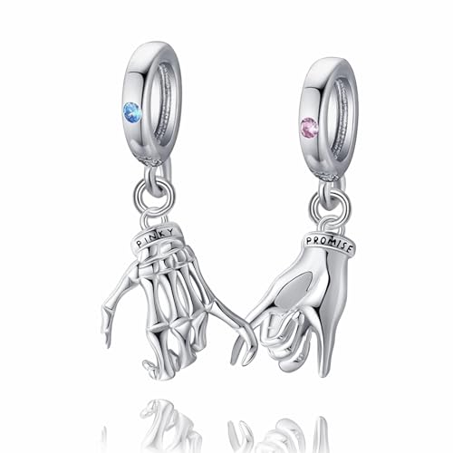 ONEFINITY Passender Charm Anhänger „Pinky Promise“ aus 925er Sterlingsilber baumelnde Charm Perlen für Armbänder und Halsketten passender Paarschmuck Geschenke für Frauen und Männer von ONEFINITY