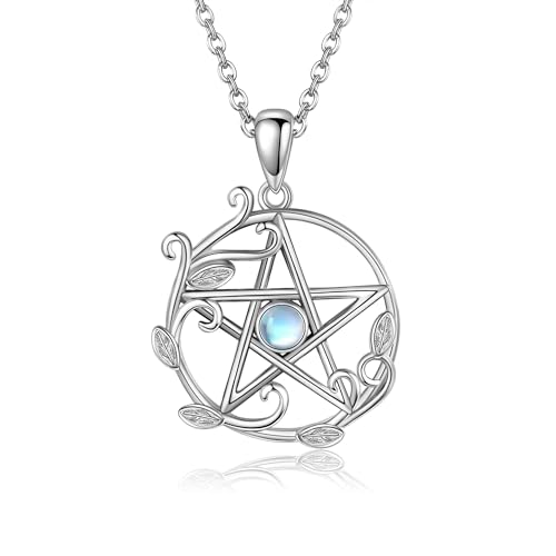 ONEFINITY Pentagramm Halskette S925 Sterling Silber Pentagramm Pandent Halskette Wiccan Tetragrammaton Halskette Heidnischer Schmuck Geschenk für Frauen von ONEFINITY