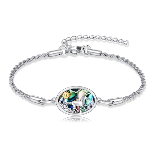 ONEFINITY Pferd Armband Sterling Silber Mountain Horse Armbänder Pferd Schmuck Geschenke Für Damen Herren von ONEFINITY