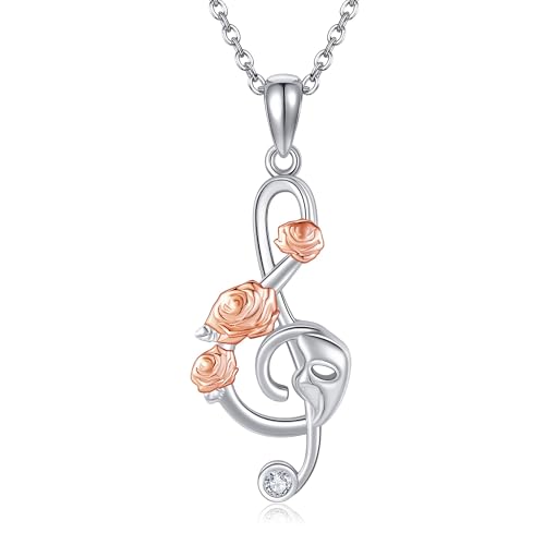 ONEFINITY Phantom der Oper Geschenke 925 Sterling Silber Phantom der Oper Halskette Broadway Masken Rose Musik Theater Geschenke für Frauen von ONEFINITY